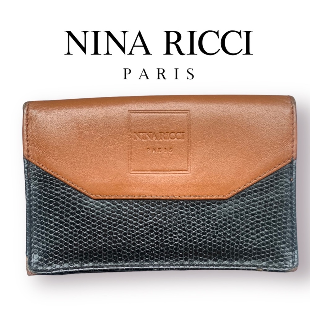 Nina Ricci Leather Wallet Brown Medium Card and Bill Compartments